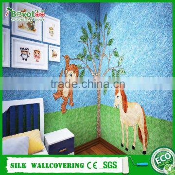 fibre cotton wall coat 3D fibre decor wall covering DIY oriental wall coating