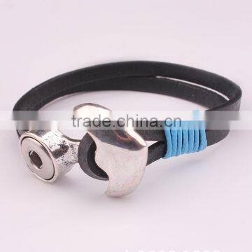 2015 cheap leather button bracelets 18mm Ginger Snap Button Bracelet pulseras Snap Bracelets