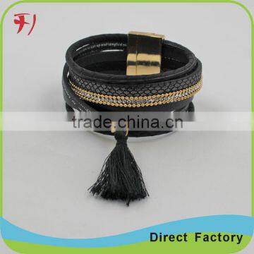 Alibaba China hot sale beading bracelet whosale bead landing leather bracelet with different colors                        
                                                                                Supplier's Choice