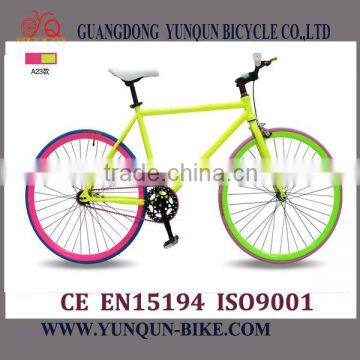 2016 popular desing Wholesale Price Track Bike/ colorful 700C fixie gear bike/ cheap fixed gear bicycle/ flip flop hub