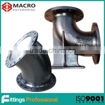 double-flanged ductile iron elbow bends