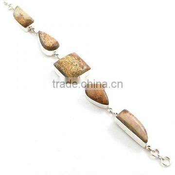 Picture jasper bracelet ethnic jewelry women's jewelry silver bracelet sterling silver jewelry