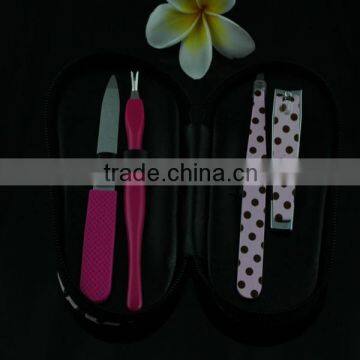 4pcs Travel Set Brief Case Clipper Tweezer Nail Care Manicure Kit