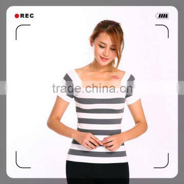 seamless custom stripe short sleeve T-shirts