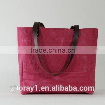 Leather Canvas Bag In Shopping Bag Beach Bag Handbag photo-5