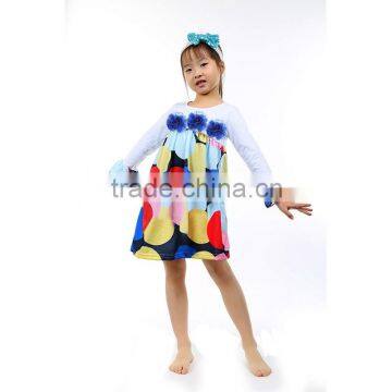 Wholesale spring polka dot colorful cotton dress for kids