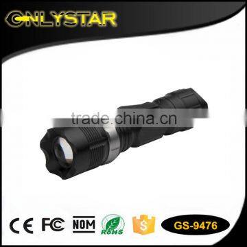 Onlystar GS-9476 strict qc customizable aluminum q5 led rechargeable battery flashlight 3 modes slt torch