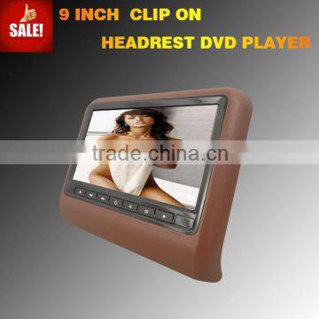 New 9" headrest mount car digital panel headrest DVD without pillow built-in USB port SD slot FM transmitter