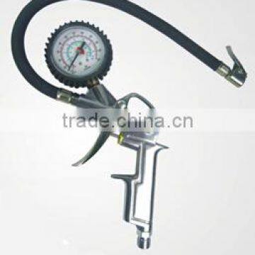 Car air tire inflating gun with vehicle tyre air pressure gauge, tire inflator