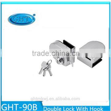 Aluminum Sliding Pick Set Glass Door Lock With Hook