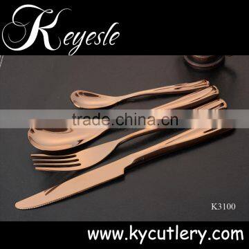 cutlery set gold,wedding rose gold flatware,cutlery set luxury