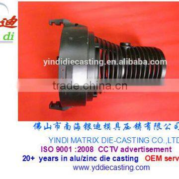 Aluminum Alloy Die Casting projection lamp housing with black powder coating