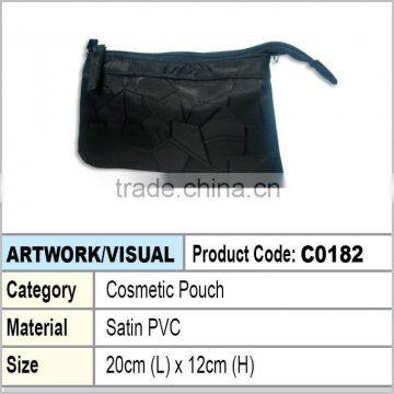 Satin PVC Zipper Cosmetic Pouch