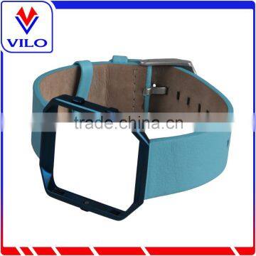 Luxury cowhide Leather Watch band Wrist Strap Replacement band + Metal Frame For Fitbit Blaze