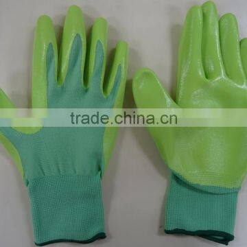 nitrile gloves; nitrile work gloves ; 13 guage polyester with nitrile coated gloves+knit wrist; gloves for industrial use