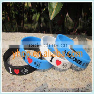 Custom I Love 5 SECONDS OF SUMMER Silicon Filled in Colour Wristband Bracelet