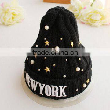 Dot Warmer Embroider Letter Hats,Chunky Star Hat, Knit Beanie Children Hats, Ski Hat,Women Hat,More Color Choices photo-3