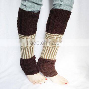 Geometric Leg Warmers,Vintage Knitted Boot Cuffs, Long Boot Socks, Boho Thick Warm Womens Leg Warmers