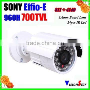 Security camera sony Effio-E 700tvl 960h ccd OSD menu 24pcs ir leds ir distance 20m outdoor small camera