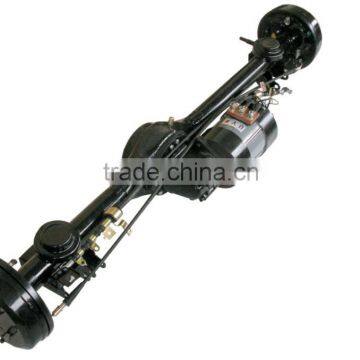 Rear axle with oil brake