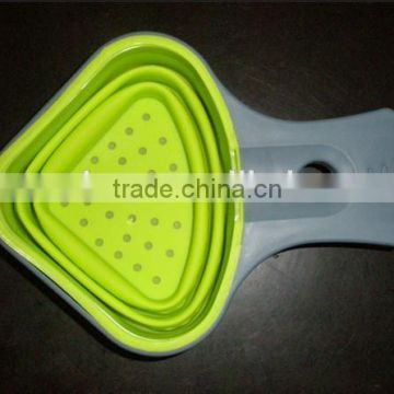 FDA food standard collapsible silicone colander for kitchen