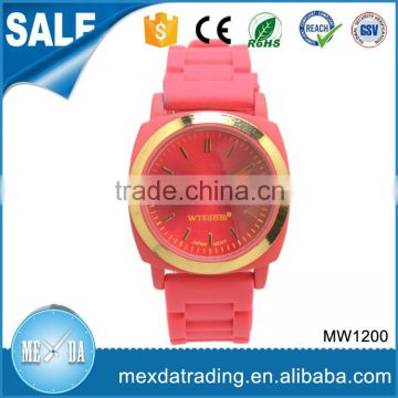 Hot selling fashion custom silicone quartz watches bezel japan movt watch