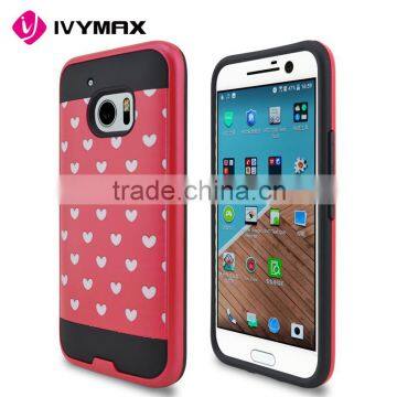 Beautiful Love Heart Pattern Design Brushed Texture pc Matte Phone Case for HTC M10 Phone Accessories Supplier's Choice photo-6