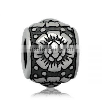 Sunflower Pattern Antique Tone And Gold Plated Stainless Steel Big Hole European Charm Beads Jewelry Accessory SEB-LG102 photo-2