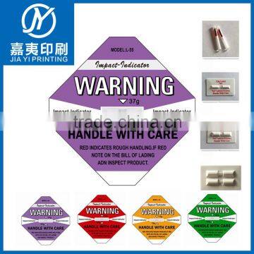 2015 Shockwatch Label Impact Indicator Shipping Label Monitoring Shock Label