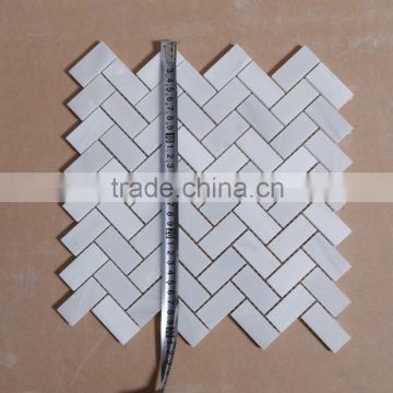 fashion cheap beautiful white basketweave mosaic marble stone for kitchen