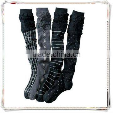 wholesale hot selling popular lace knee high socks small MOQ