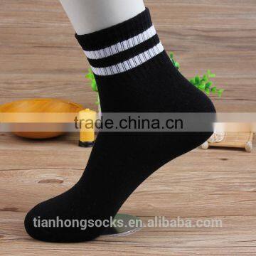 Custom design athletic men striped sports compression cotton socks