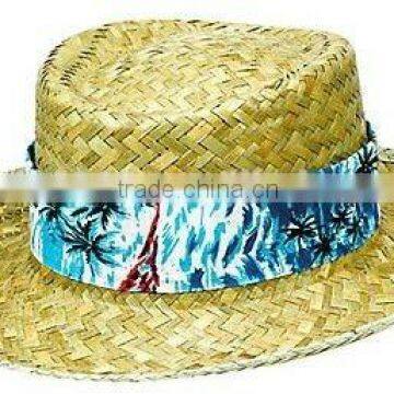 Floral Band Straw Hat 14 3/4in