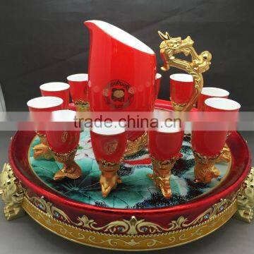 2015 new hight quality products promotional gift Red Ceramic wine cups