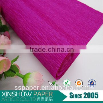 very popular colorful wrapping paper waterproof silk crepe fabric