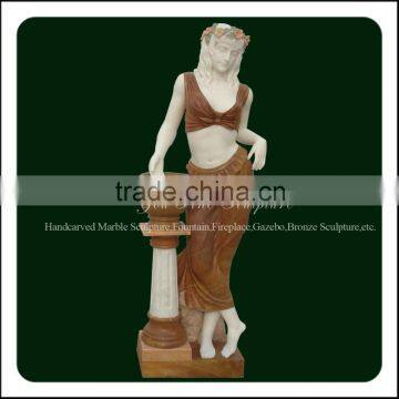 Beautiful Girl Outdoor Decorative Marble Female Sculpture