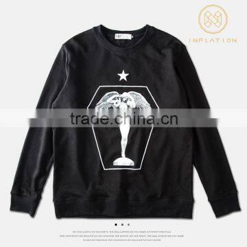 100 Cotton 200GSM Mens Custom Wholesale Black Sweatshirt