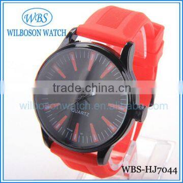 Black color big dial silicone strap lady fashion watch 2013