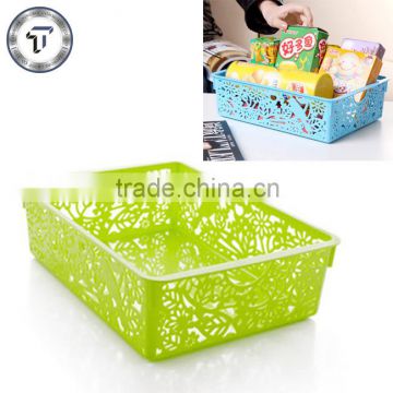 Colorful plastic kitchen vegetable storage baskets