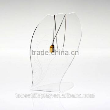 elegant design engraving handmade acrylic necklace display stand,acrylic necklace holder,acrylic jewelry display