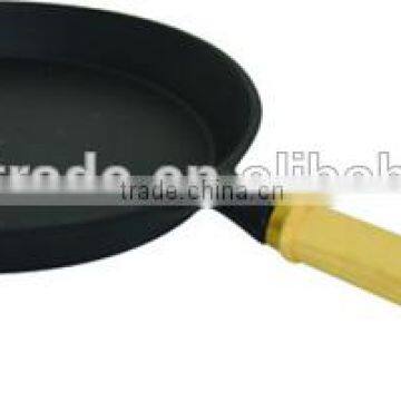 Dia 23cm, 26cm, 30cm Pre-seasoned Cast Iron Pan With Wood Handle