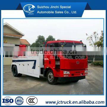 wrecker tow truck for sale/FAW J6 4X2 hanging joint wrecker truck,60 ton rotator tow truck for sale