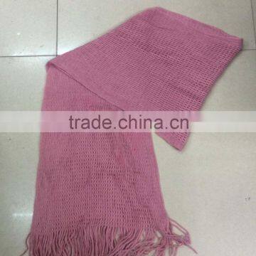 Stock Item wholesale new style weomen's pink scarf with friges