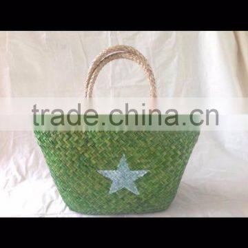 Best quality multi-color seagrass plant beach bag with handle