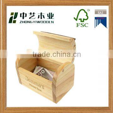 Hot sale trade assurance handmade wooden toy box Wooden Saving box