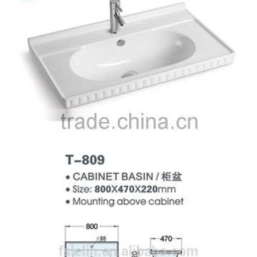 FOSHAN LELIN ceramic L800mm cabinet basin small size vanities top bathroom basin of LT-021