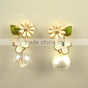 Fashionable flower shape with imotation pearl women Charm earrings