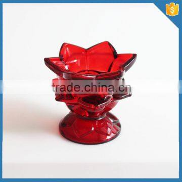 wholesale glass tealight candle holder flower shaped