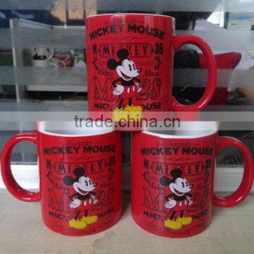 11oz Two Tone Color Ceramic Mug with Mickey Mouse Decal