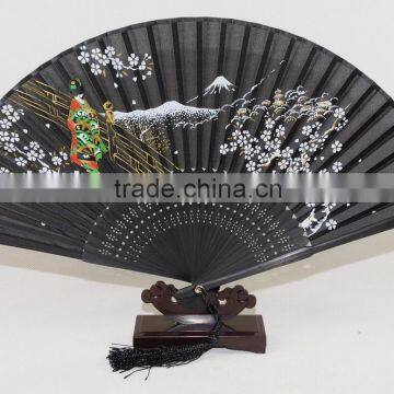 black wooden wedding favours manual hand held fans